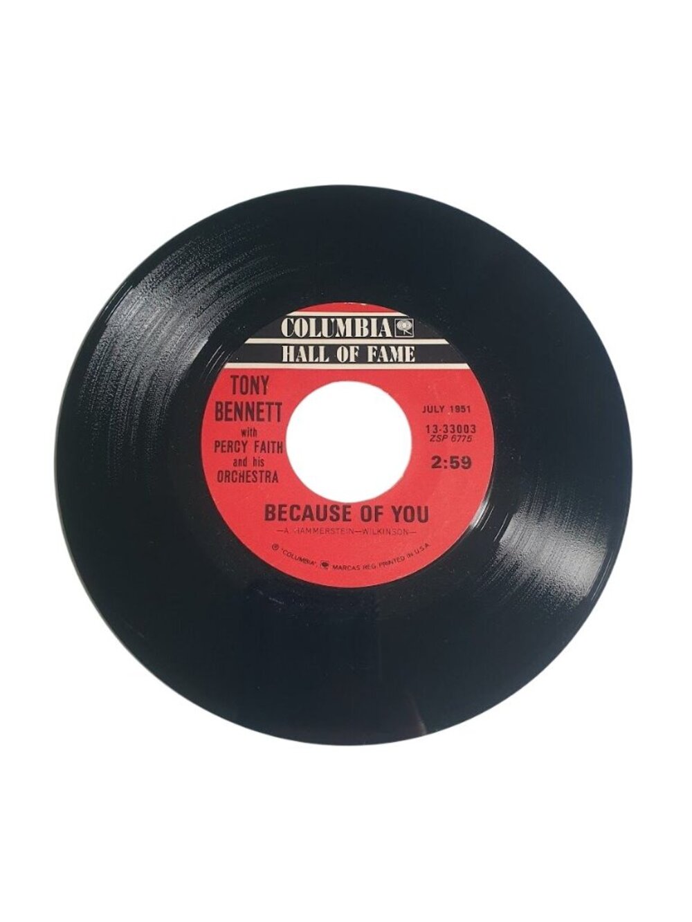 Tony Bennett Cold Cold Heart Because Of You Columbia Hall Of Fame Vinyl Record